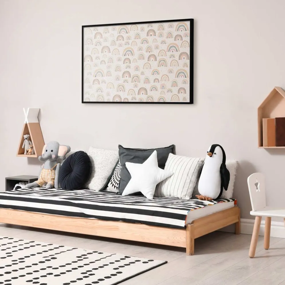 Plakat Tęcze i serca 42x29,7 cm z ramą czarną bez marginesu | MIRAT.