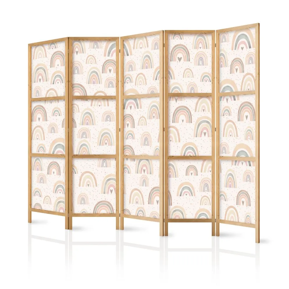 Parawan japoński Dla dzieci 225x172 cm 5-częściowy czarny | MIRAT.