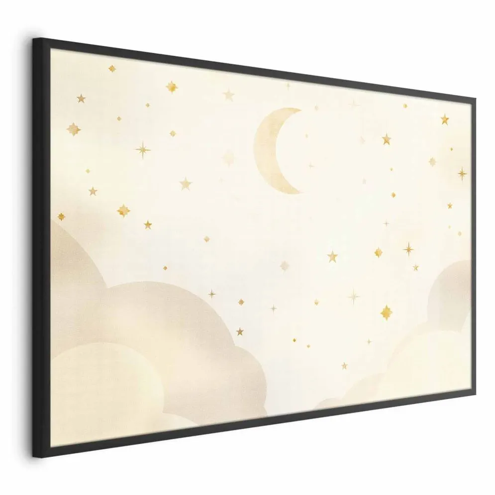 Plakat Rozgwieżdżona noc 60x40 cm z ramą czarną bez marginesu | MIRAT.