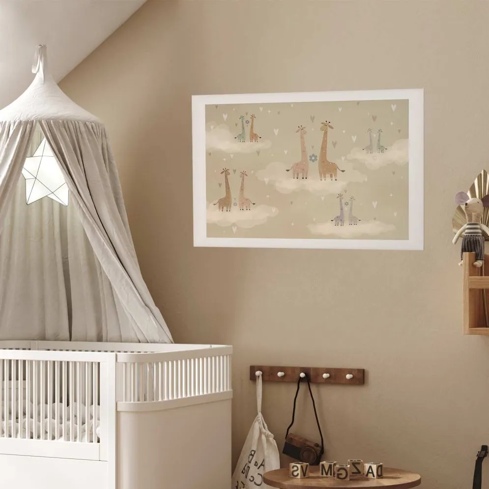 Plakat Zakochane żyrafy 90x60 cm bez ramy z marginesem | MIRAT.