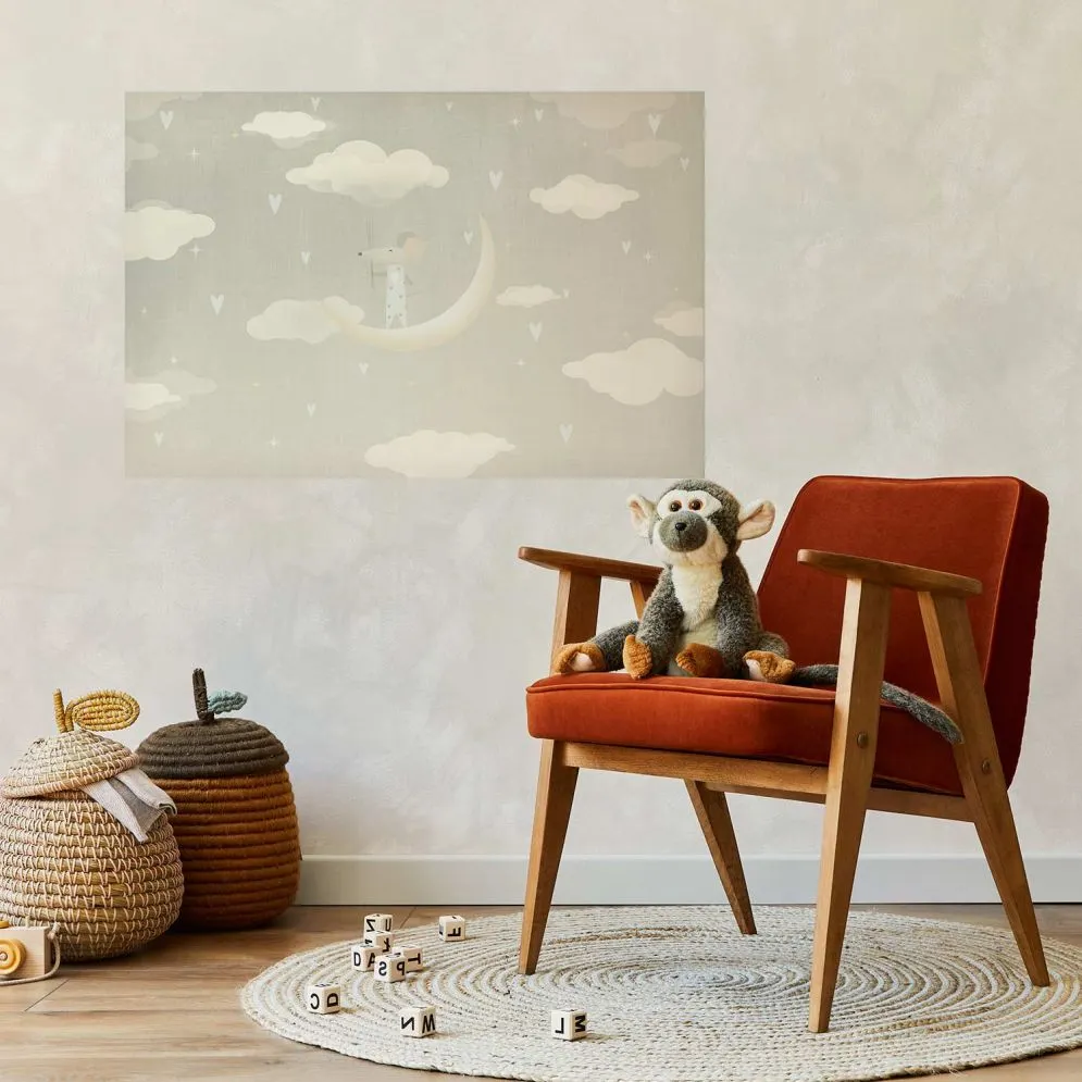 Plakat Myszka na księżycu 90x60 cm bez ramy bez marginesu | MIRAT.