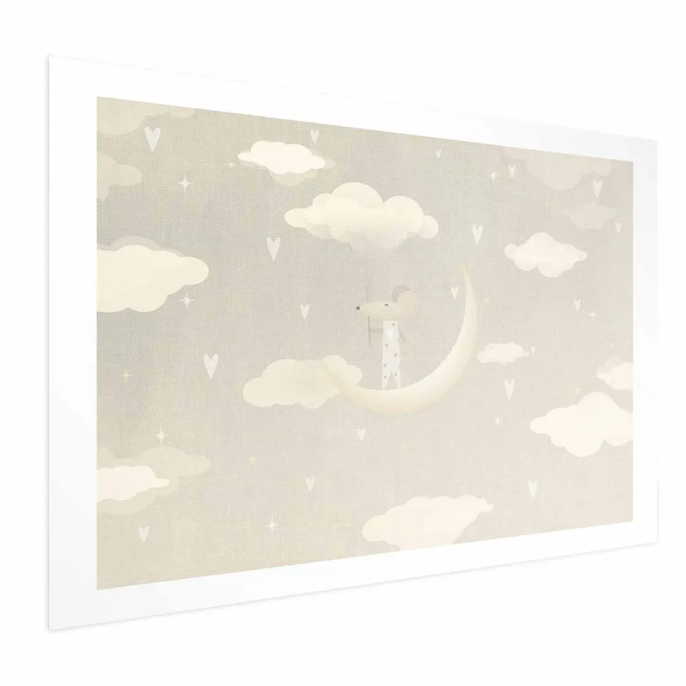 Plakat Myszka na księżycu 42x29,7 cm bez ramy z marginesem | MIRAT.