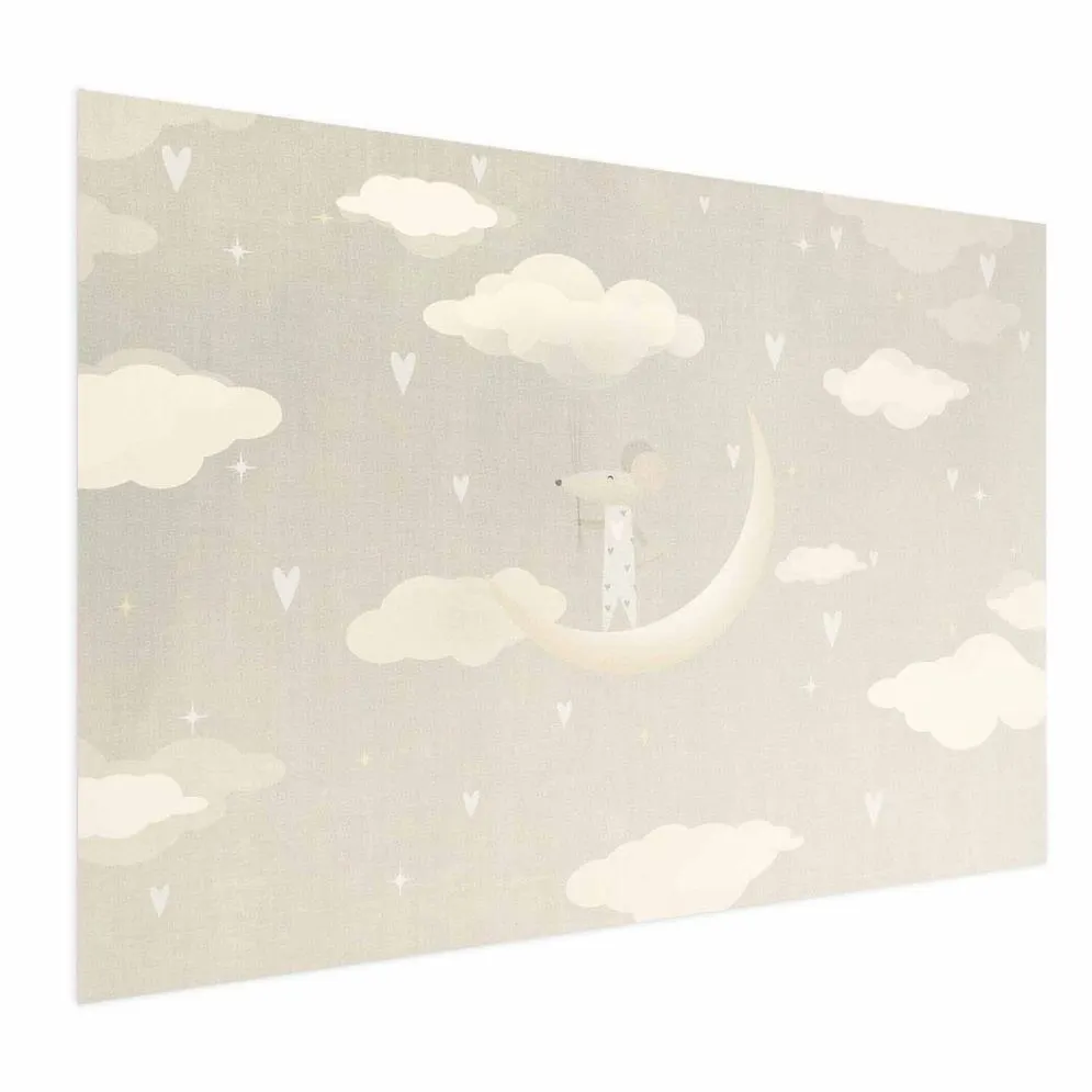 Plakat Myszka na księżycu 90x60 cm bez ramy bez marginesu | MIRAT.