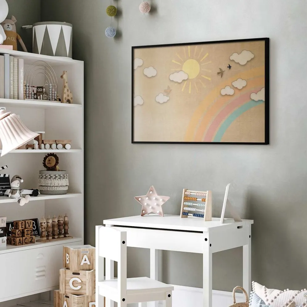 Plakat Tęczowy dzień 60x40 cm z ramą czarną bez marginesu | MIRAT.