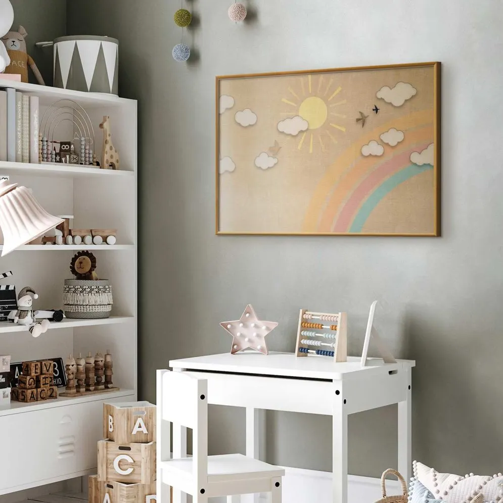 Plakat Tęczowy dzień 60x40 cm z ramą złotą bez marginesu | MIRAT.