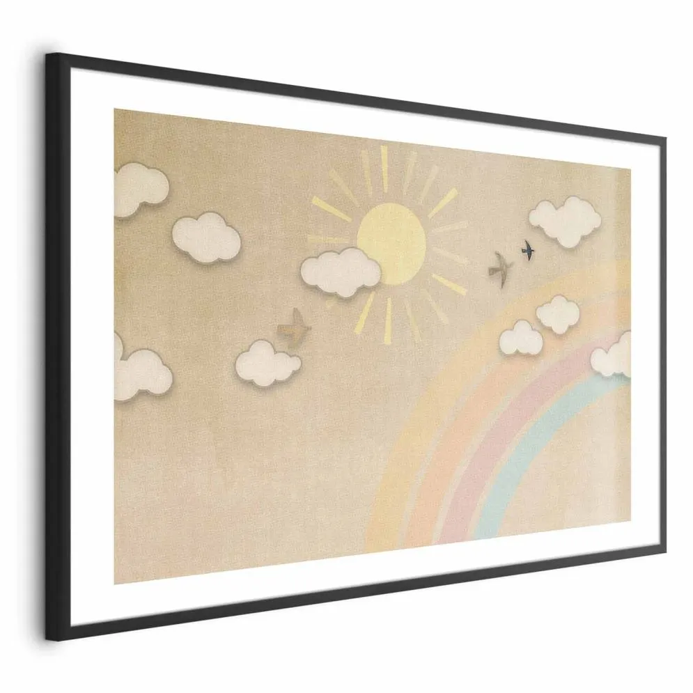 Plakat Tęczowy dzień 30x21 cm z ramą czarną z marginesem | MIRAT.