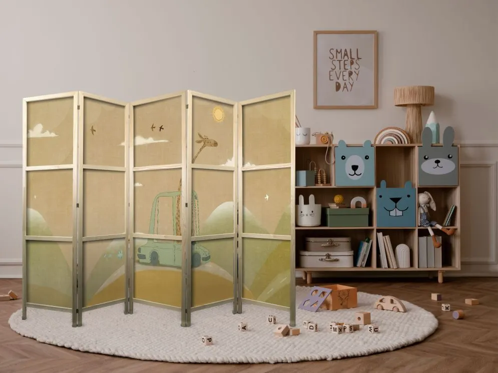 Parawan japoński Dla dzieci 225x172 cm 5-częściowy wielokolorowy | MIRAT.