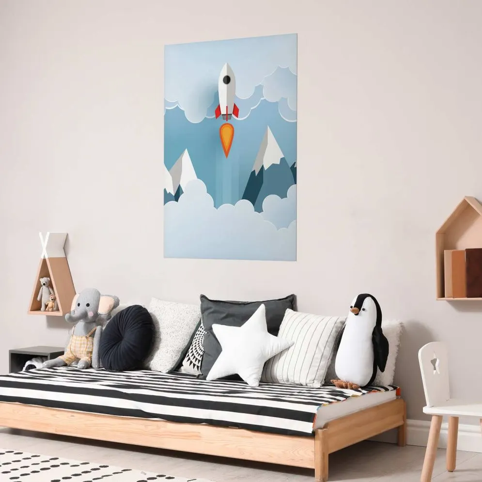 Plakat Rakieta w chmurach 21x30 cm bez ramy bez marginesu | MIRAT.