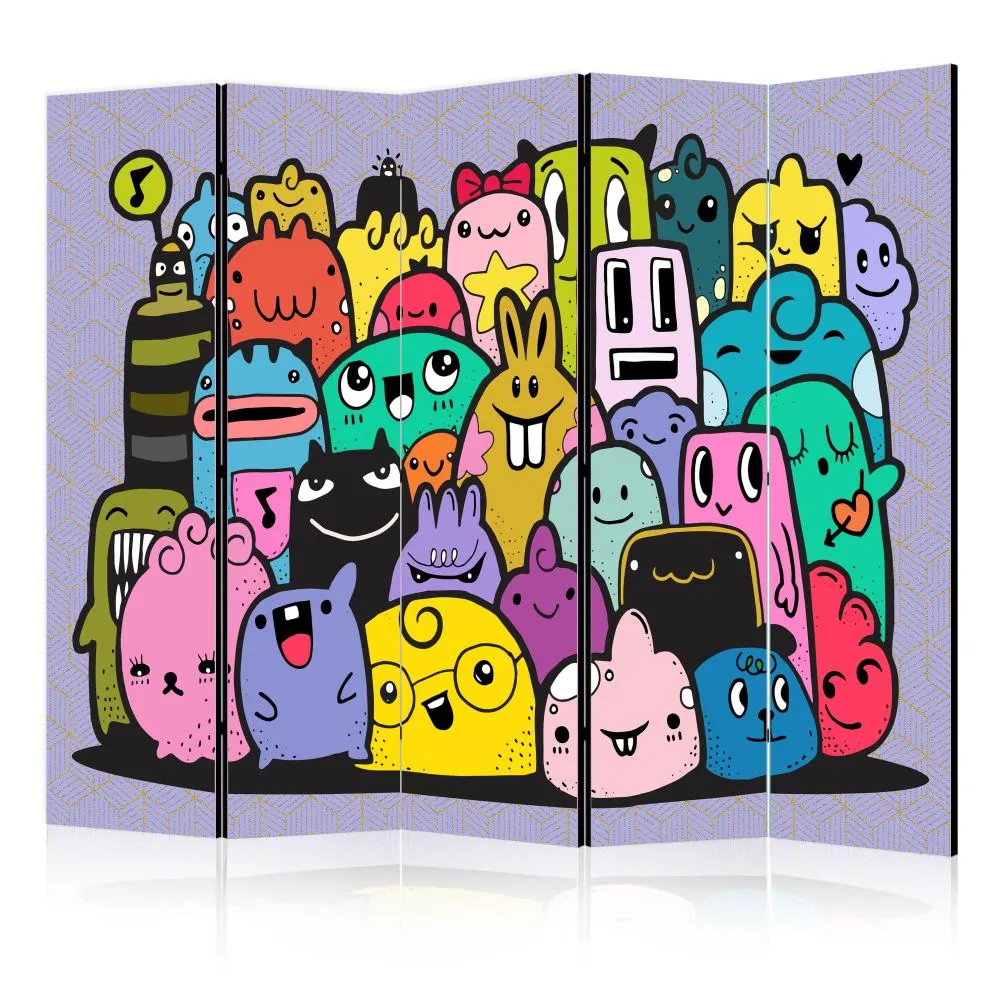 Parawan jednostronny Dla dzieci 225x172 cm 5-częściowy wielokolorowy | MIRAT.