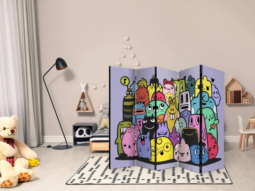 Parawan jednostronny Dla dzieci 225x172 cm 5-częściowy wielokolorowy | MIRAT.