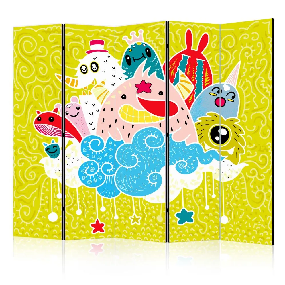 Parawan jednostronny Dla dzieci 225x172 cm 5-częściowy wielokolorowy | MIRAT.