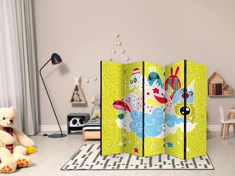 Parawan jednostronny Dla dzieci 225x172 cm 5-częściowy wielokolorowy | MIRAT.