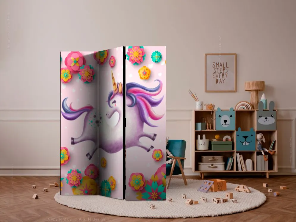 Parawan jednostronny Dla dzieci 135x172 cm 3-częściowy biały | MIRAT.