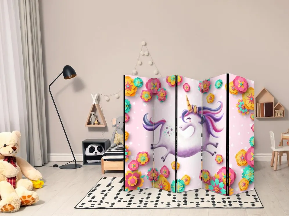 Parawan akustyczny Dla dzieci 225x172 cm 5-częściowy biały | MIRAT.