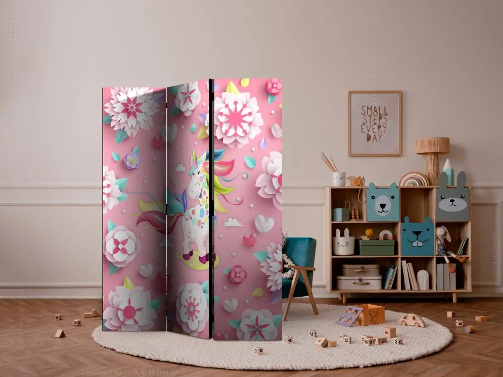 Parawan dwustronny Dla dzieci 135x172 cm 3-częściowy szary | MIRAT.