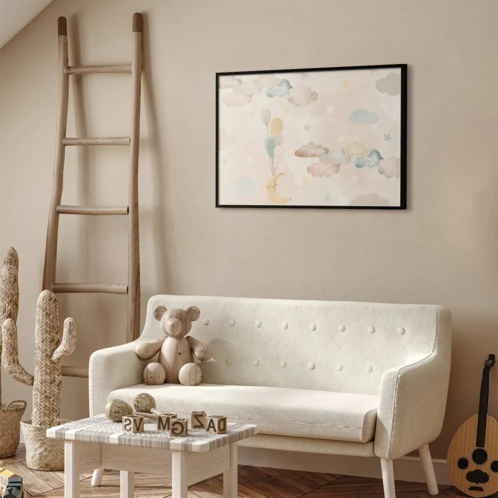 Plakat Bajkowe niebo 90x60 cm z ramą czarną bez marginesu | MIRAT.