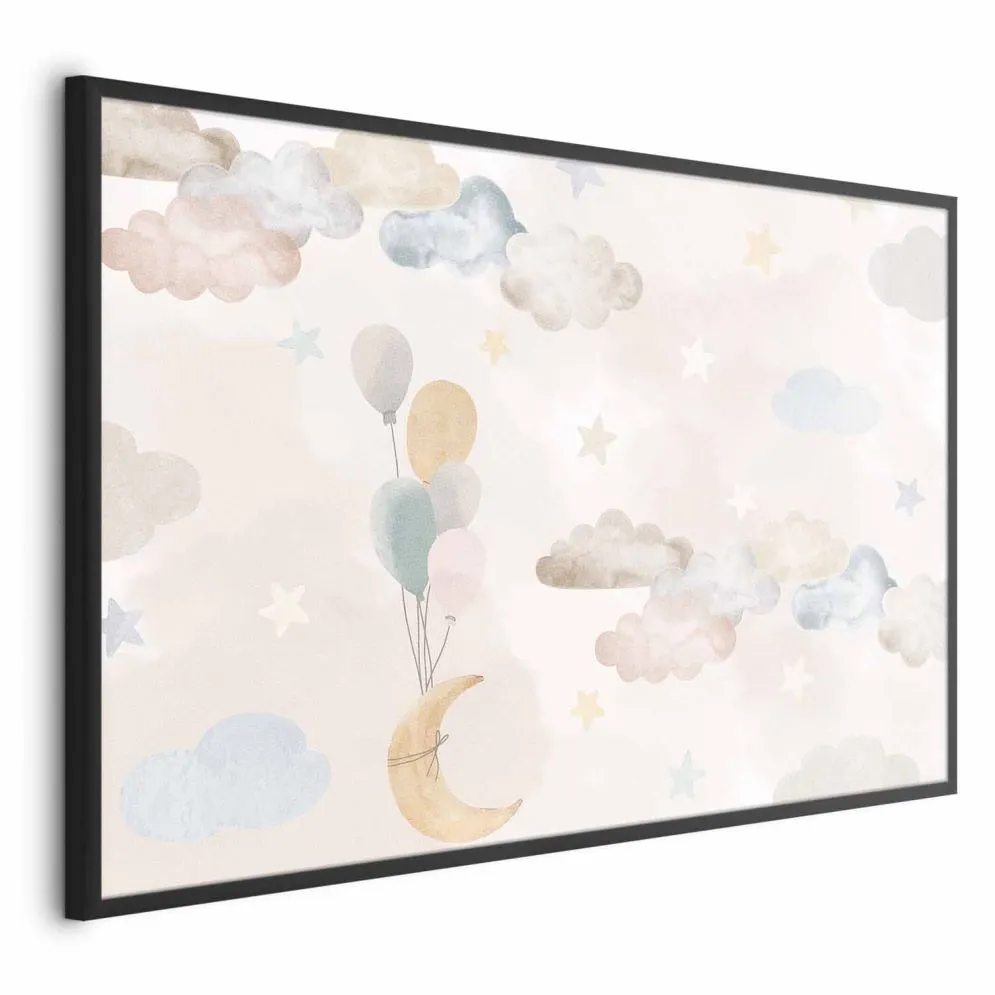 Plakat Bajkowe niebo 90x60 cm z ramą czarną bez marginesu | MIRAT.