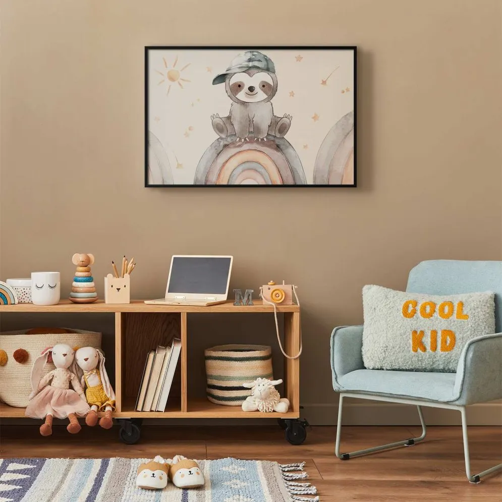 Plakat Pośród gwiazdek i tęcz 90x60 cm z ramą czarną bez marginesu | MIRAT.