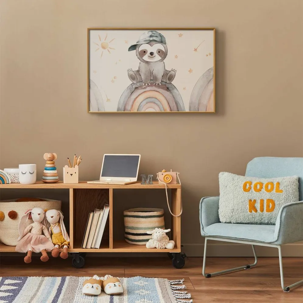 Plakat Pośród gwiazdek i tęcz 60x40 cm z ramą złotą bez marginesu | MIRAT.