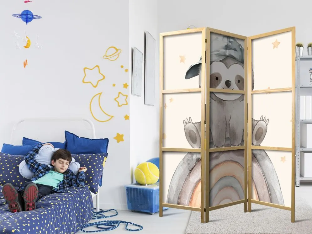 Parawan japoński Dla dzieci 135x172 cm 3-częściowy biały | MIRAT.