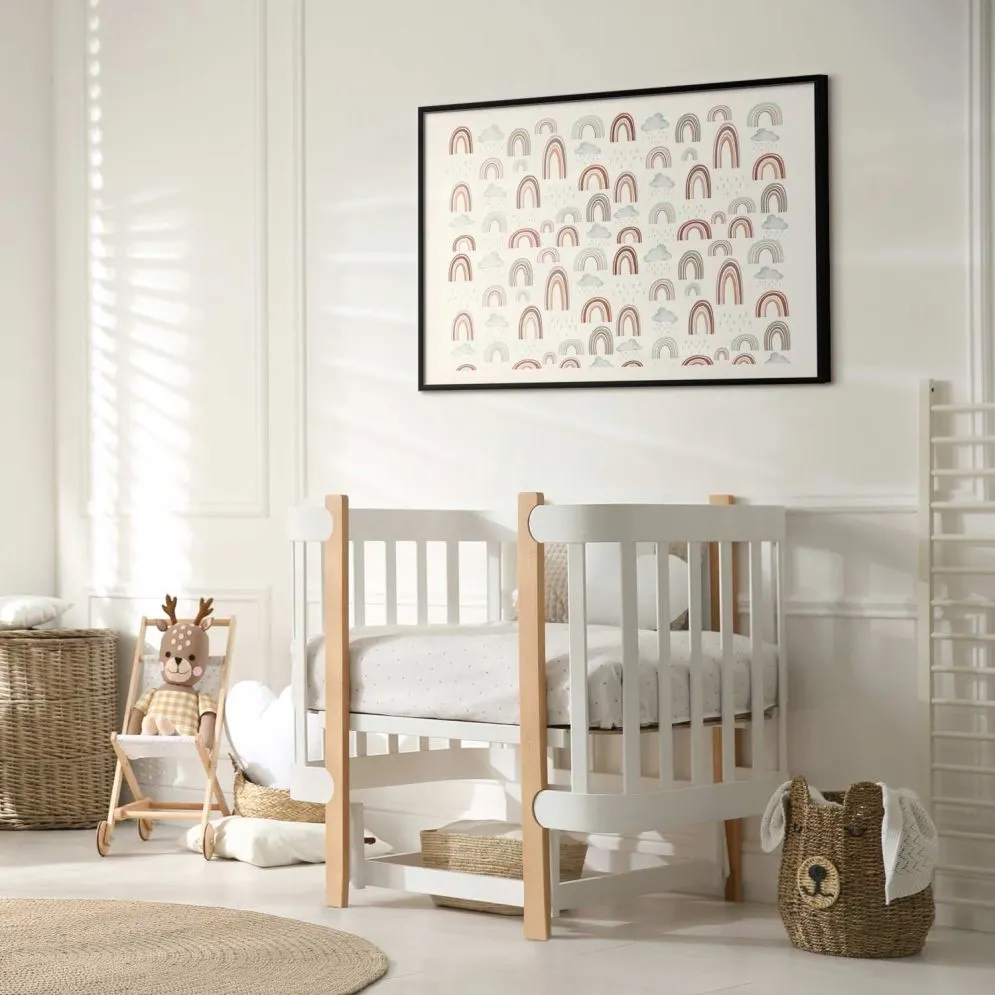 Plakat Tęcza po deszczu 90x60 cm z ramą czarną z marginesem | MIRAT.