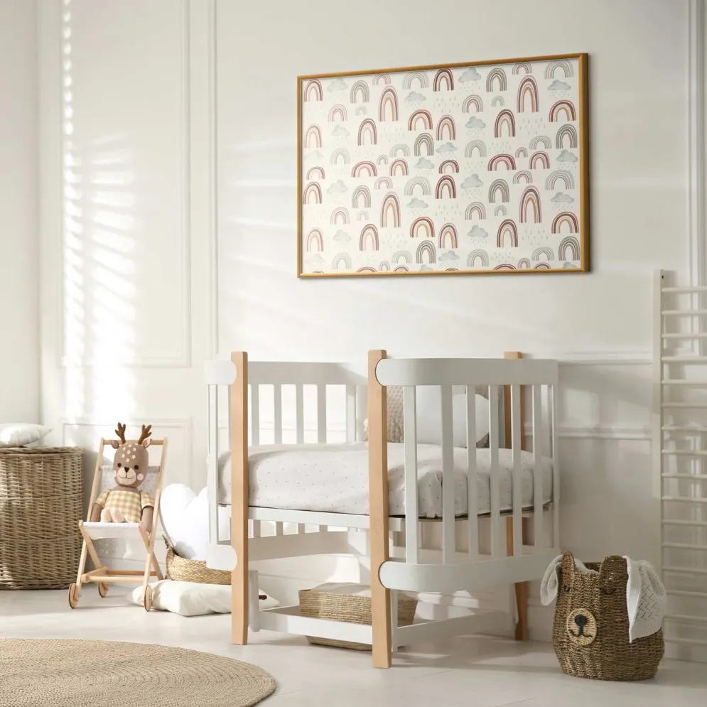 Plakat Tęcza po deszczu 90x60 cm z ramą złotą bez marginesu | MIRAT.