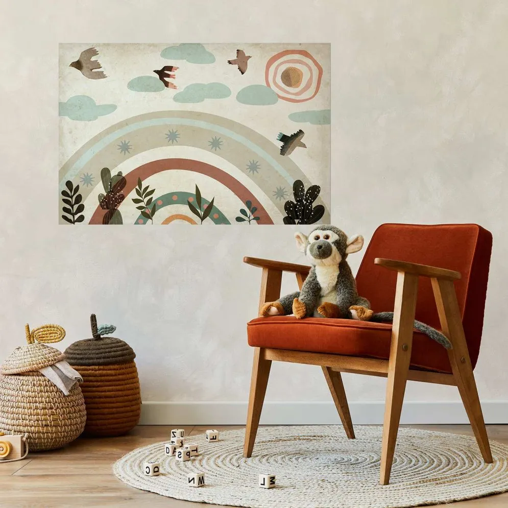 Plakat Tęcza i ptaki 90x60 cm bez ramy bez marginesu | MIRAT.