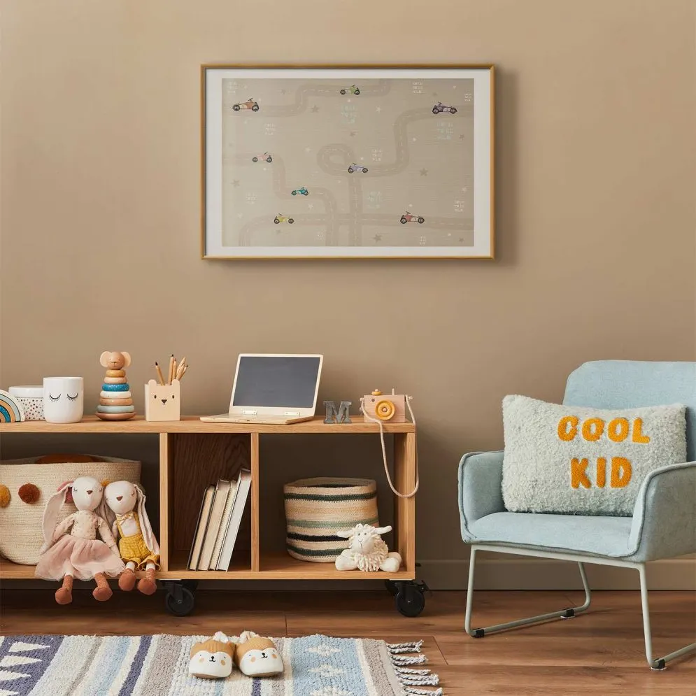 Plakat Wyścigowe autka 90x60 cm z ramą złotą z marginesem | MIRAT.