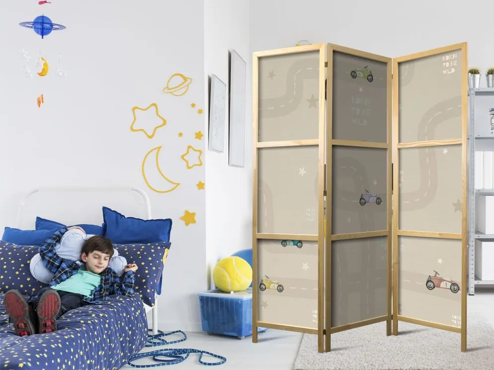 Parawan japoński Dla dzieci 135x172 cm 3-częściowy biały | MIRAT.