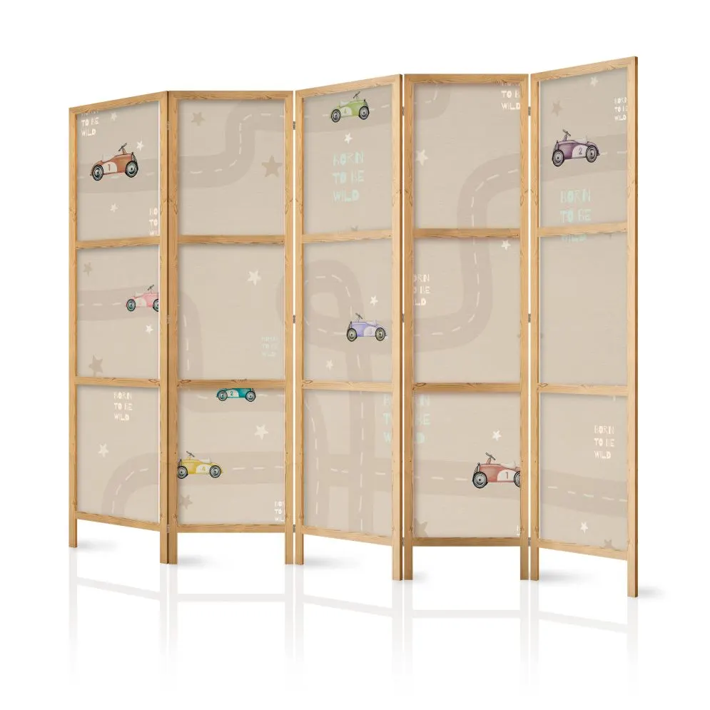 Parawan japoński Dla dzieci 225x172 cm 5-częściowy biały | MIRAT.