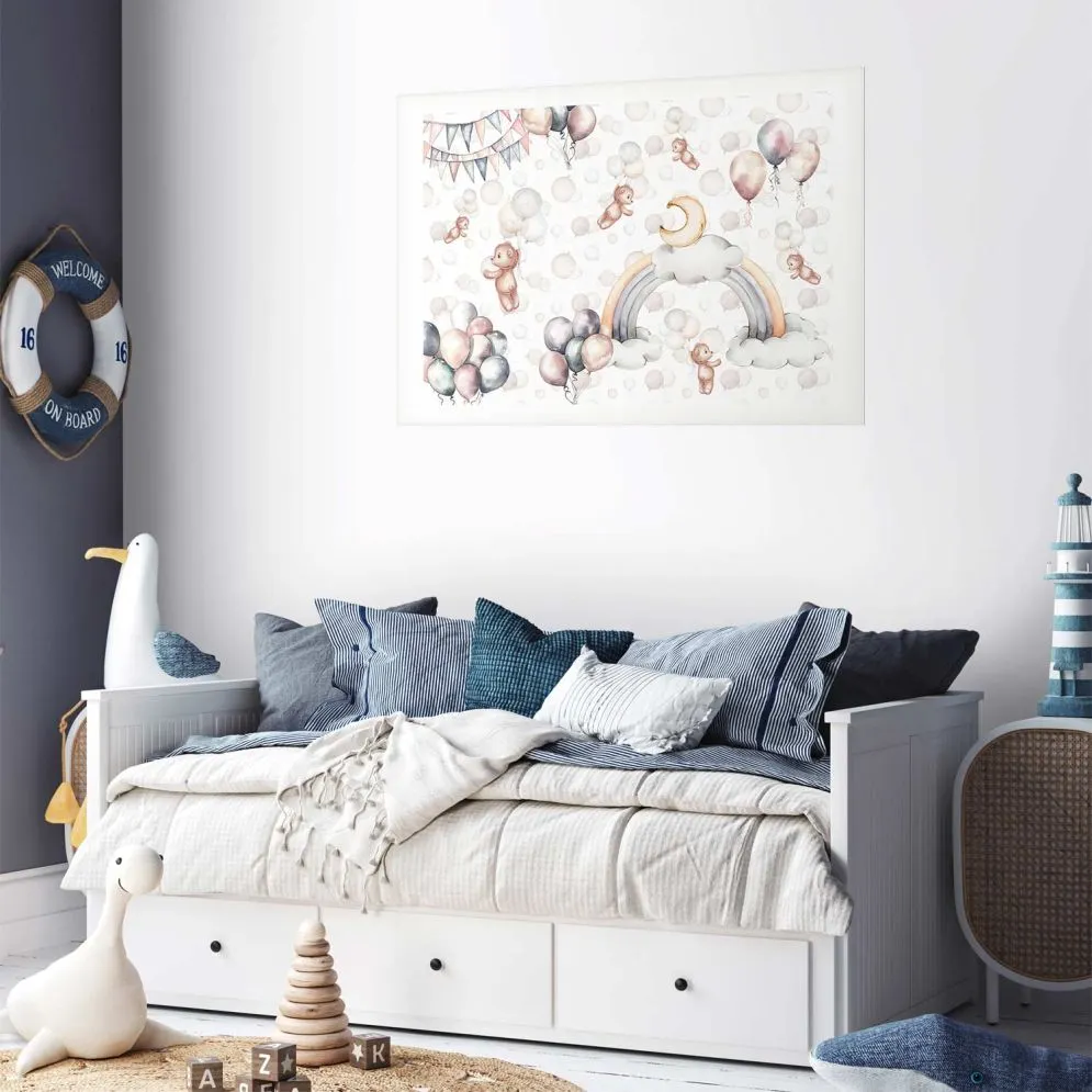 Plakat Misie w przestworzach 60x40 cm bez ramy z marginesem | MIRAT.