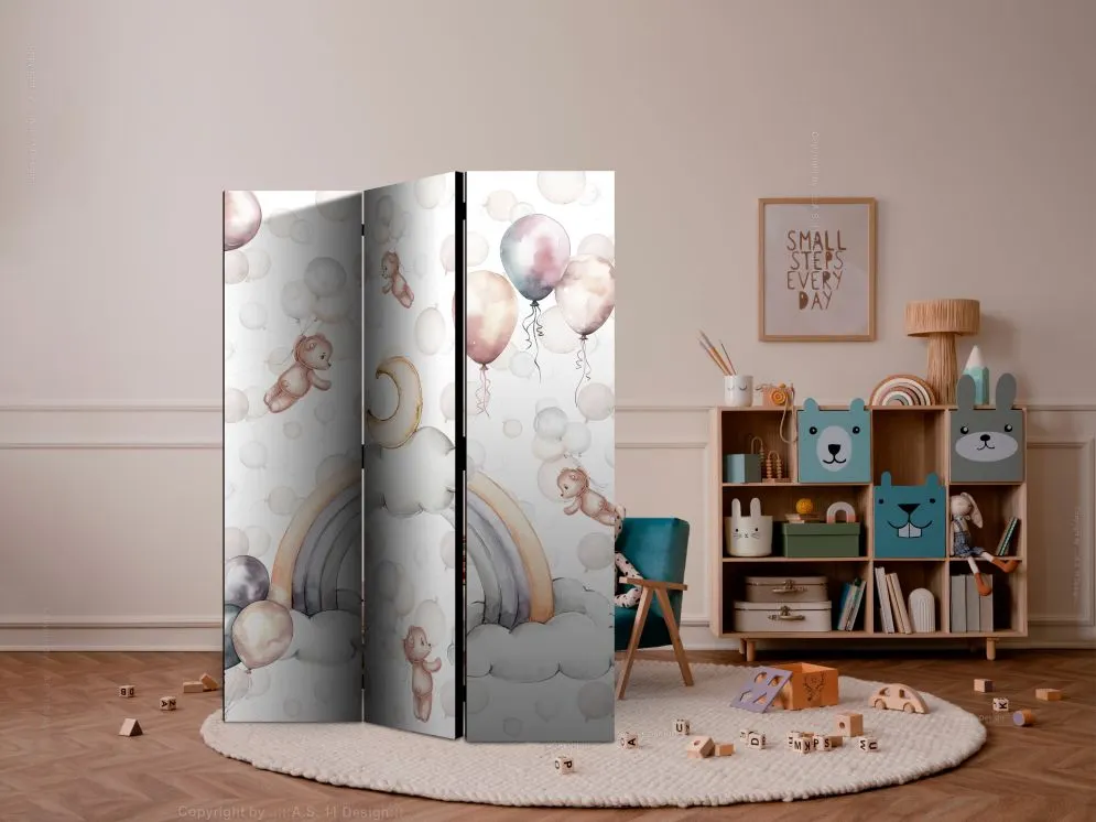 Parawan akustyczny Dla dzieci 135x172 cm 3-częściowy biały | MIRAT.
