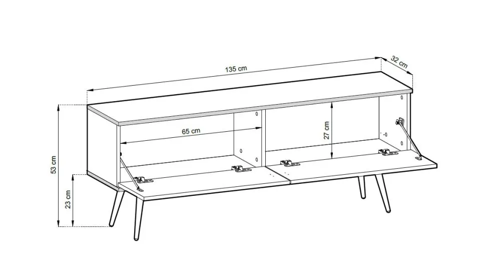 Szafka RTV KARL 3D 135cm wisząca/stojąca czarny mat ryflowana I sklep meblowy MIRAT. styl GLAMOUR, LOFT