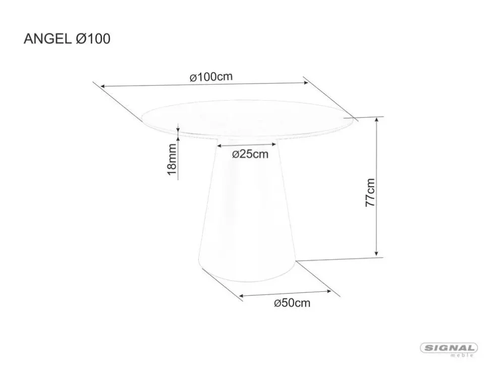 Stół okrągły ANGEL 100 cm dąb | MIRAT styl SKANDYNAWSKI
