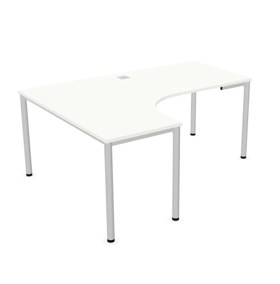 Biurko narożne EASY SPACE I-LEG LS 160x140cm białe do pracy I sklep meblowy MIRAT.
