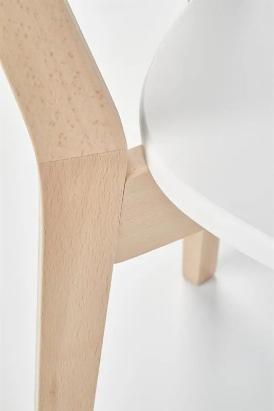 Krzesło BUGGI białe bukowe do kuchni i jadalni | MIRAT. w stylu SKANDYNAWSKI kolekcja