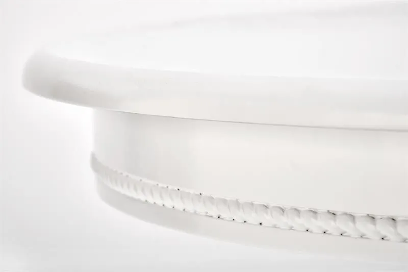 Stół rozkładany WILLIAM biały z ozdobnym stelażem | MIRAT. styl GLAMOUR