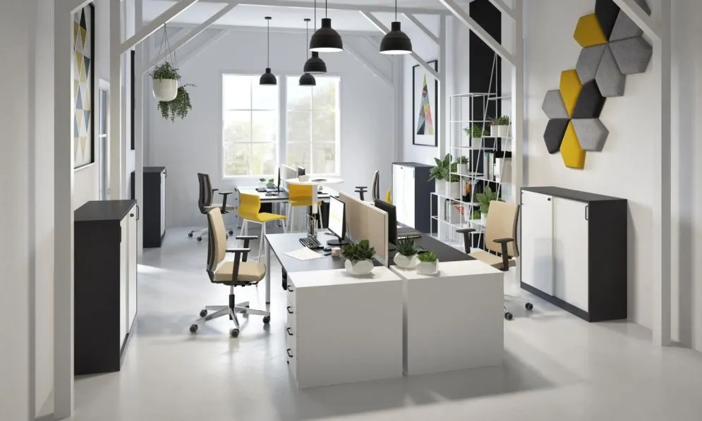 Szafka biurowa przesuwna EASY SPACE CABINET S 3-OH 120cm czarna zamykana I sklep meblowy MIRAT.