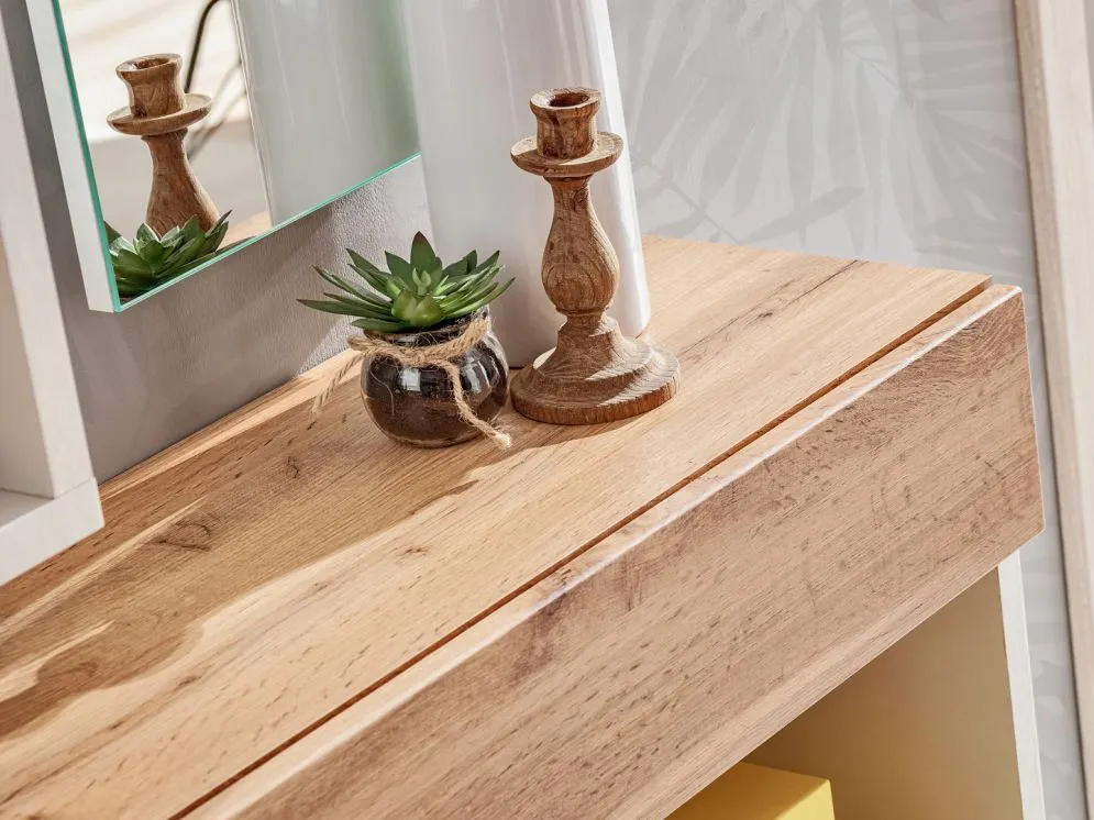 Szafka na buty wisząca EASY biała/dąb wotan z szufladą I sklep meblowy MIRAT.