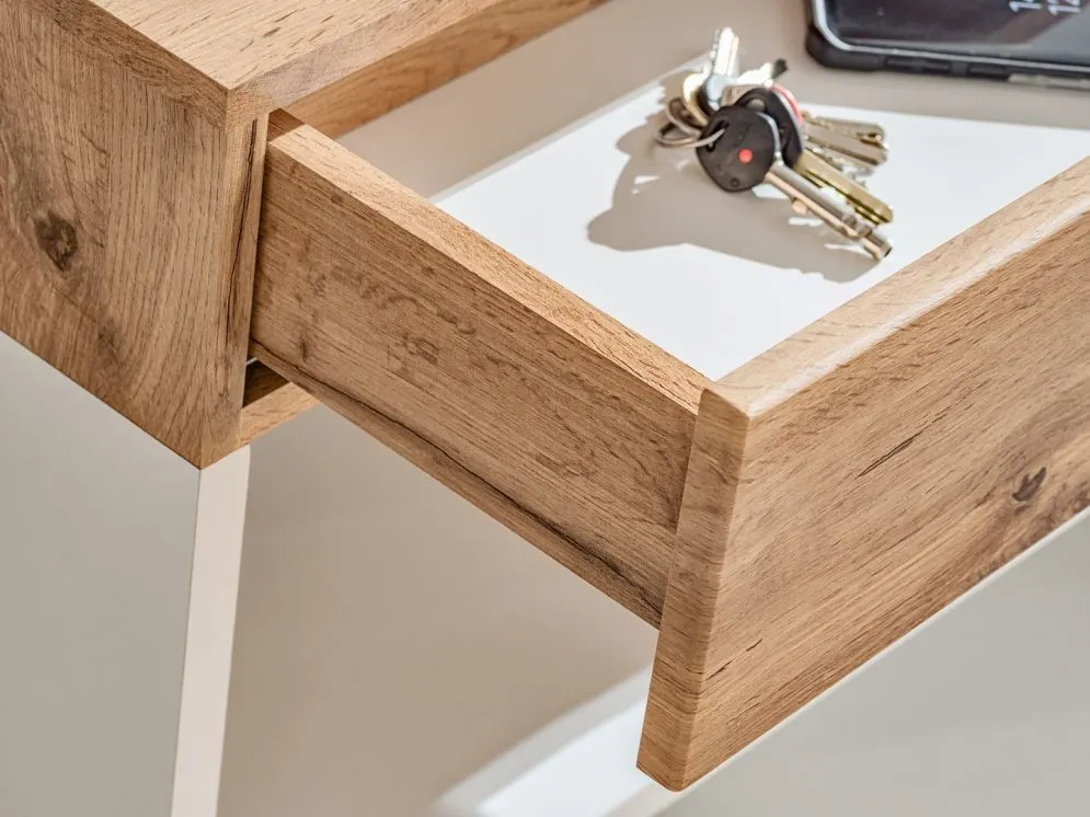 Szafka na buty wisząca EASY biała/dąb wotan z szufladą I sklep meblowy MIRAT.