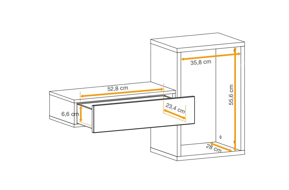 Konsola wisząca EASY 100x60 czarna/dąb wotan do przedpokoju I sklep meblowy MIRAT.