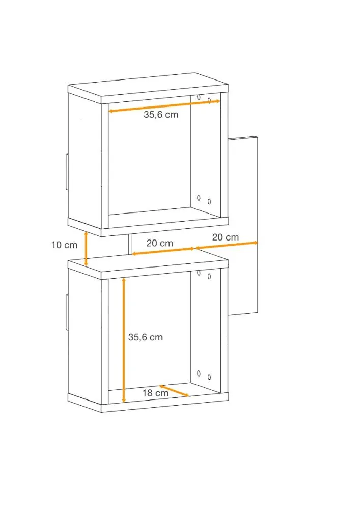 Półka EASY czarna/dąb wotan kwadratowa I sklep meblowy MIRAT.