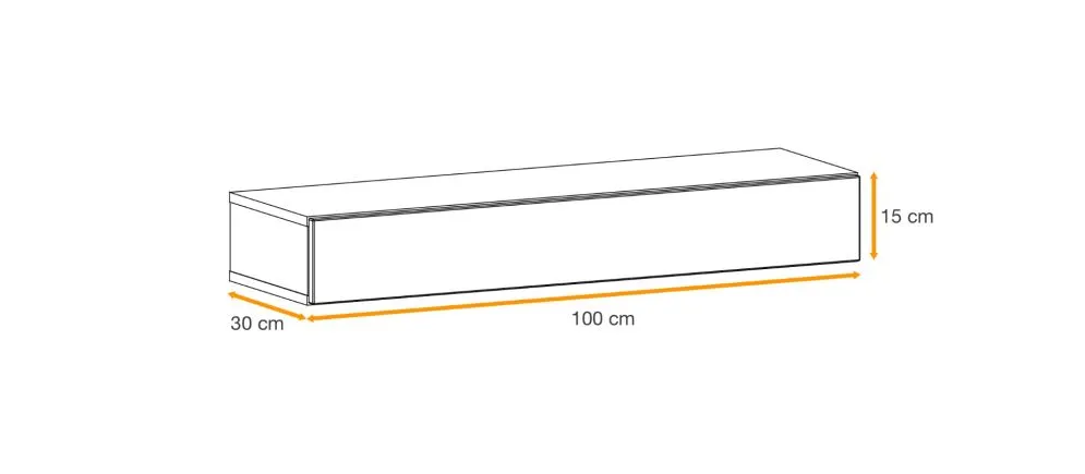 Konsola wisząca EASY 100x15 dąb wotan z szufladą I sklep meblowy MIRAT.