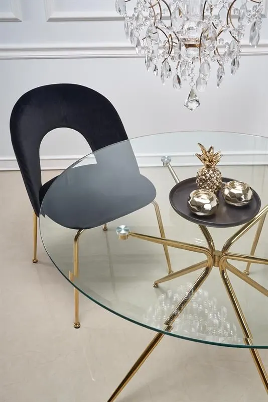 Stół RONDO 110x110 okrągły szklany do jadalni | MIRAT. w stylu GLAMOUR kolekcja