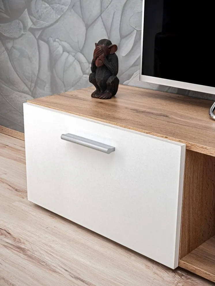 Meblościanka ECO dąb wotan/biały mat z półkami I sklep meblowy MIRAT.