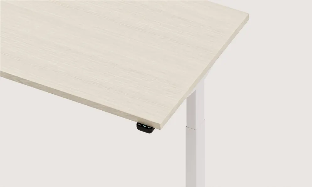 Biurko eCOMO 140x80cm dąb hickory z elektryczną regulacją wysokości I sklep meblowy MIRAT.