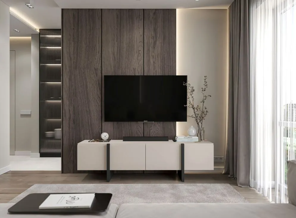 Szafka RTV GRANT 180cm kaszmir mat stojąca I sklep meblowy MIRAT. styl GLAMOUR, LOFT