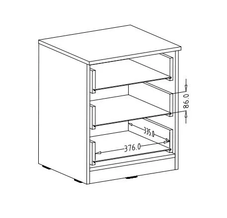 Szafka nocna BETA 3S san remo/biała do sypialni I sklep meblowy MIRAT. styl SKANDYNAWSKI