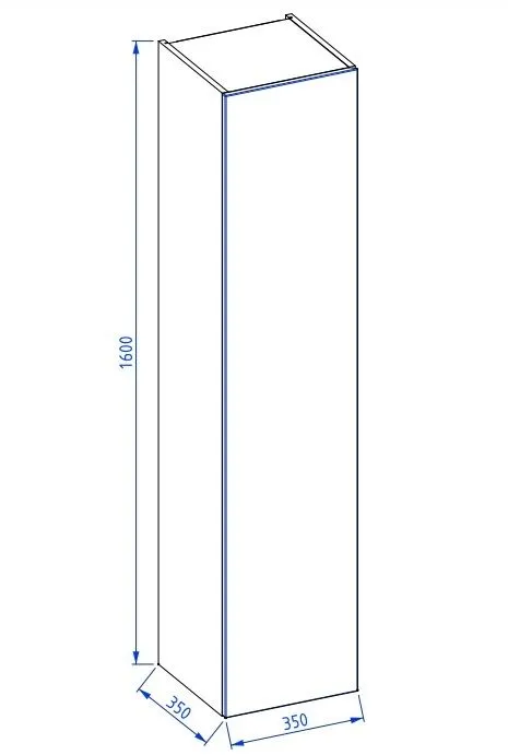 Słupek łazienkowy jednodrzwiowy EDGE 35 cm antracytowa półmat | MIRAT  kolekcja KF-EDGE