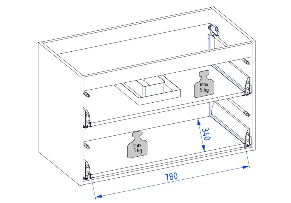 Szafka pod umywalkę EDGE 90 cm antracytowa półmat z organizerem | MIRAT  kolekcja KF-EDGE
